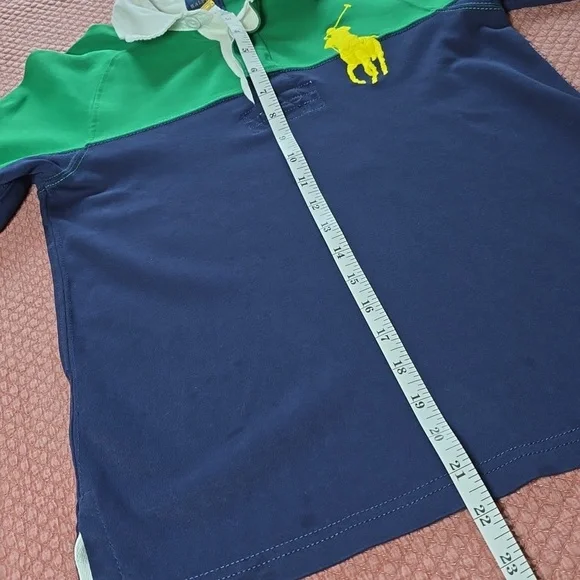Polo by Ralph Lauren Kids Green and Navy Long Sleeve Shirt - Picture 8 of 10